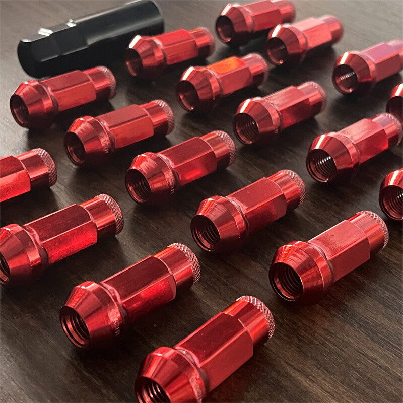 20PCS 48mm M12x1.5 Lug Nuts Steel Open End Wheel Nuts Bolts W/ Socket Key