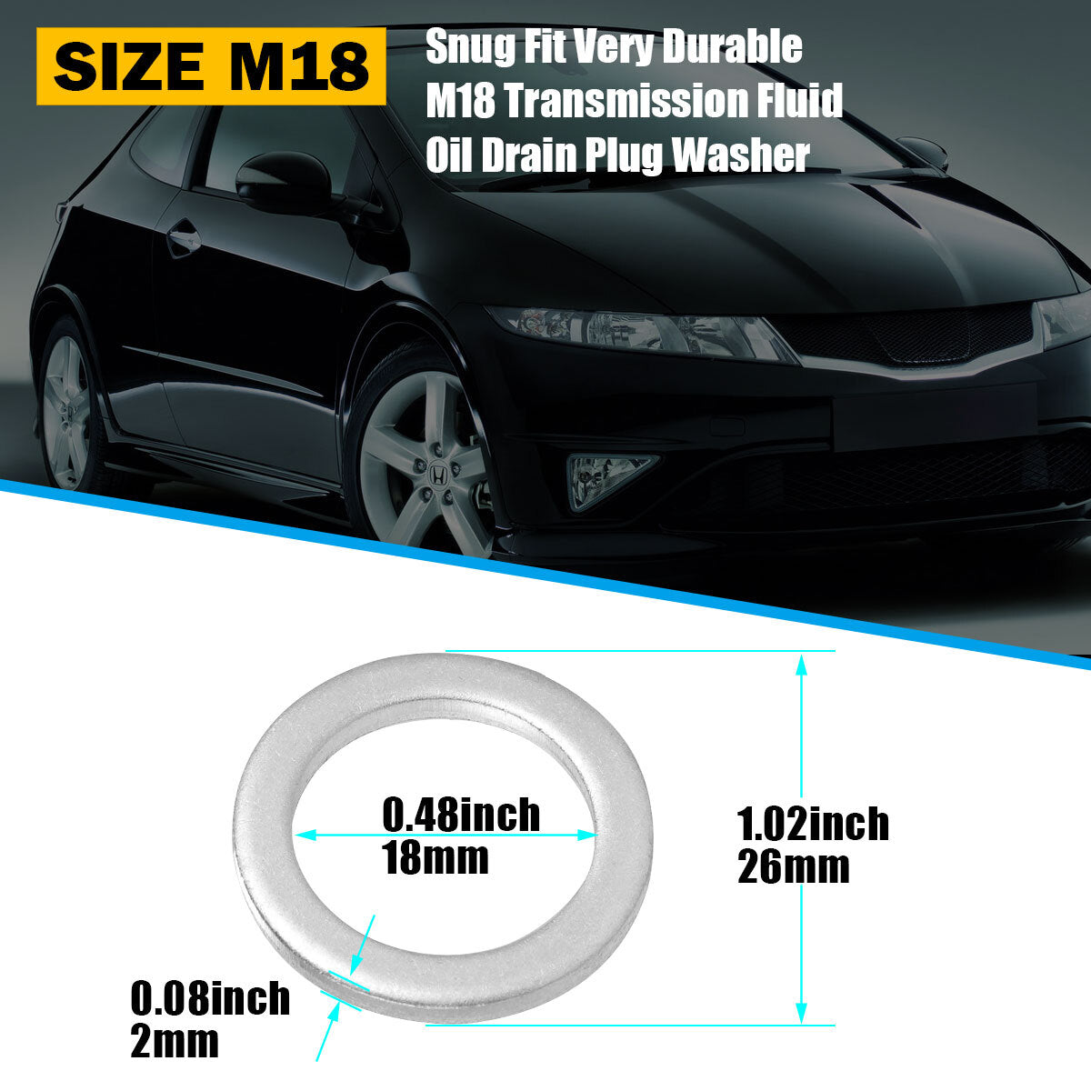 1000-pack 18mm Trans Dry Plus Crush Washer Airbags for Honda / for ACURA 90471-PX4-000