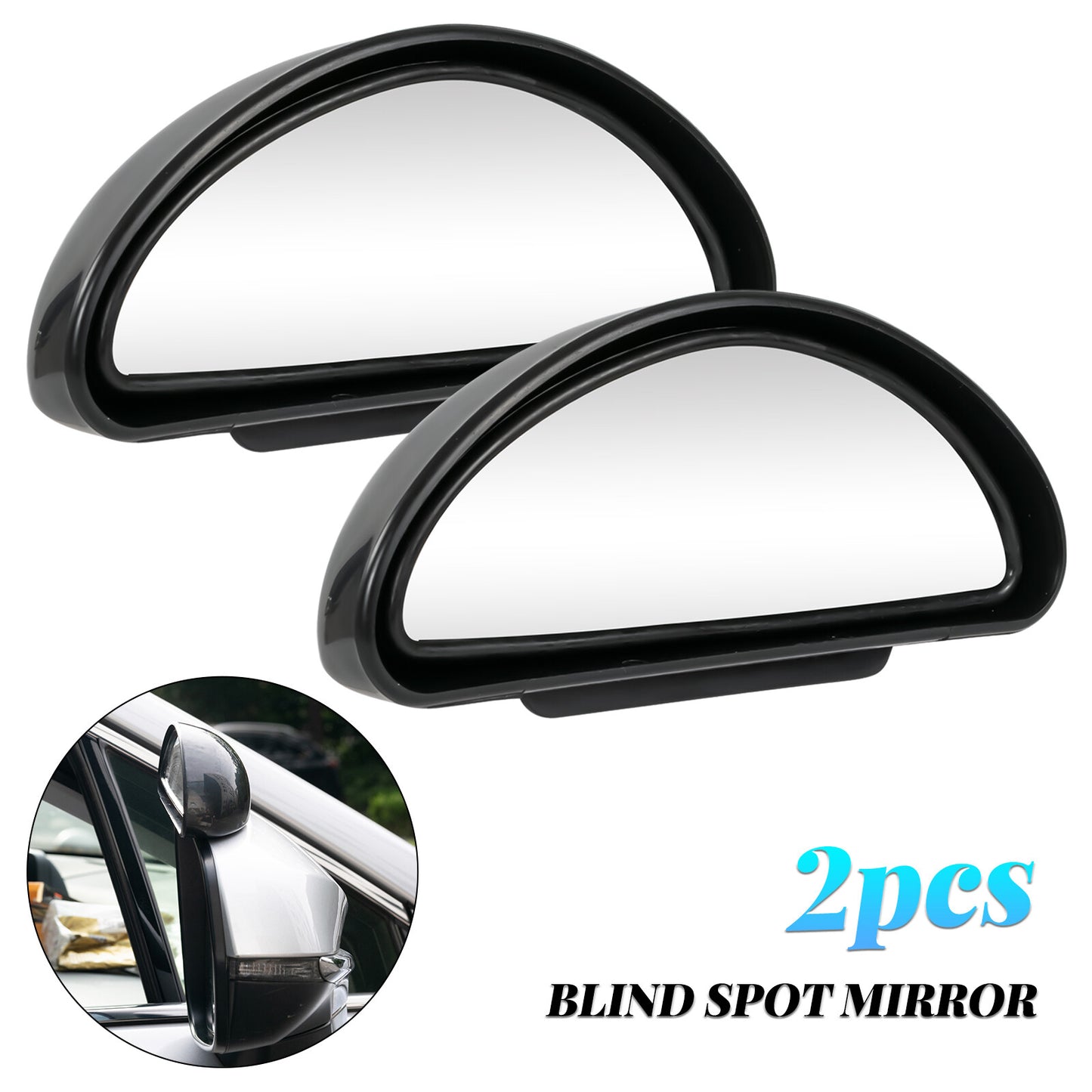 ?2X 16CM Blind Spot Convex Mirrors Wide Angle Rear Side View Car Truck Stick On