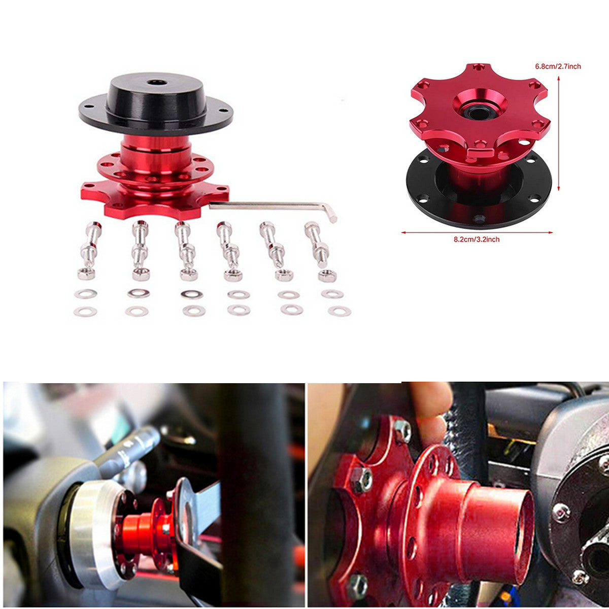 Universal quick-release adapter clip steering wheel Boss Hub racing/motorsport