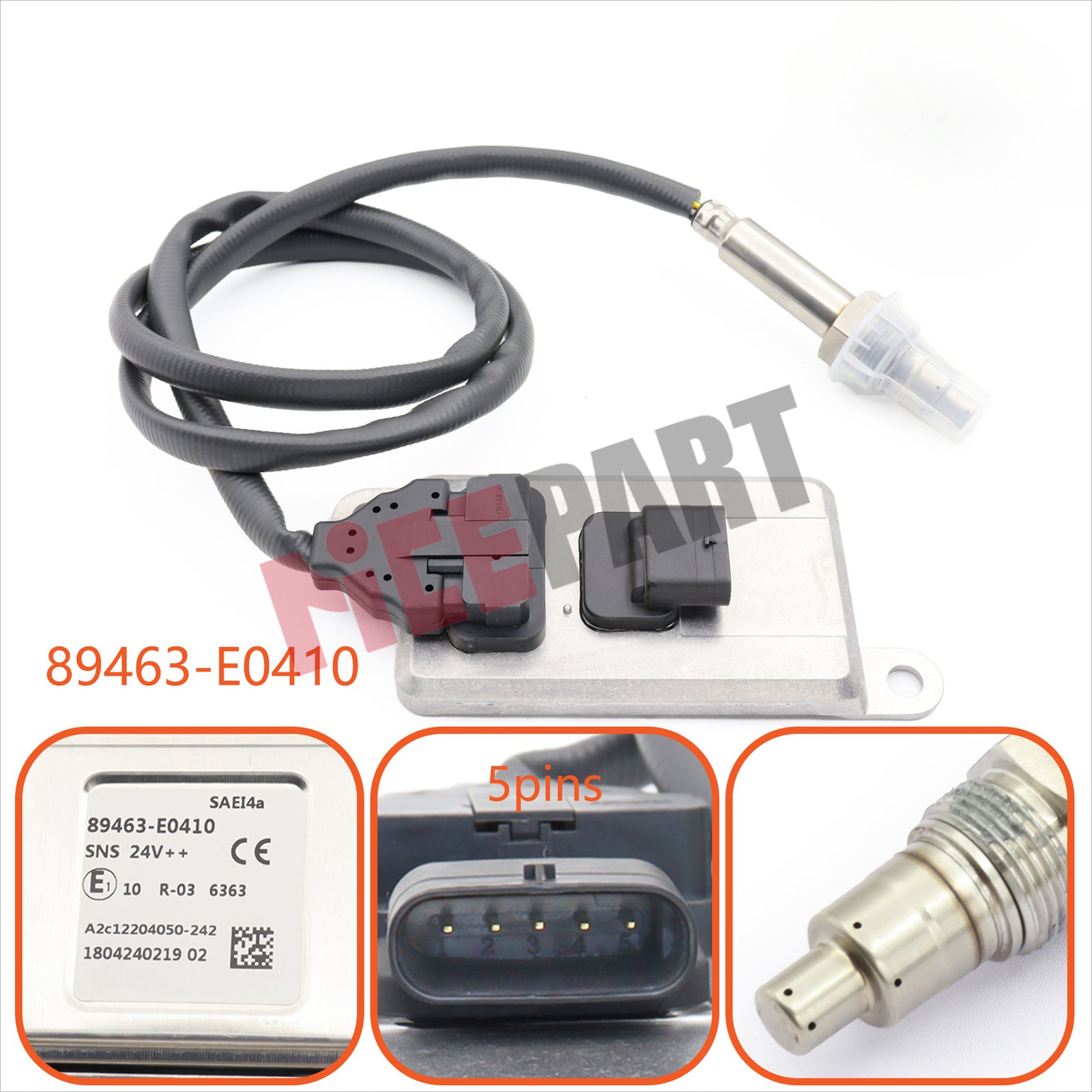 89463E0410 Nitrogen Oxide Nox Sensor 89463-E0410 compatible for Hino Truck 24V