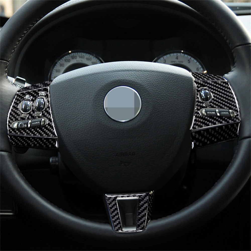 9¡ÁCarbon Fiber Interior Steering Wheel Cover for Jaguar XF 2009-2011 Accessories