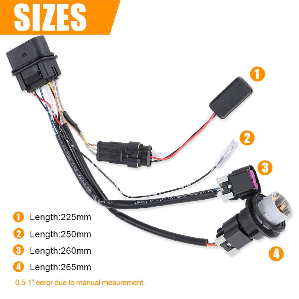 2-Pack for 2009-18 for Dodge for Ram Adapter Harness Four-House Projector Headlights