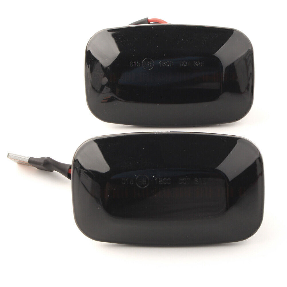2x Dynamic LED Sequential Side Marker Light for Toyota for Land Cruiser Black Shell