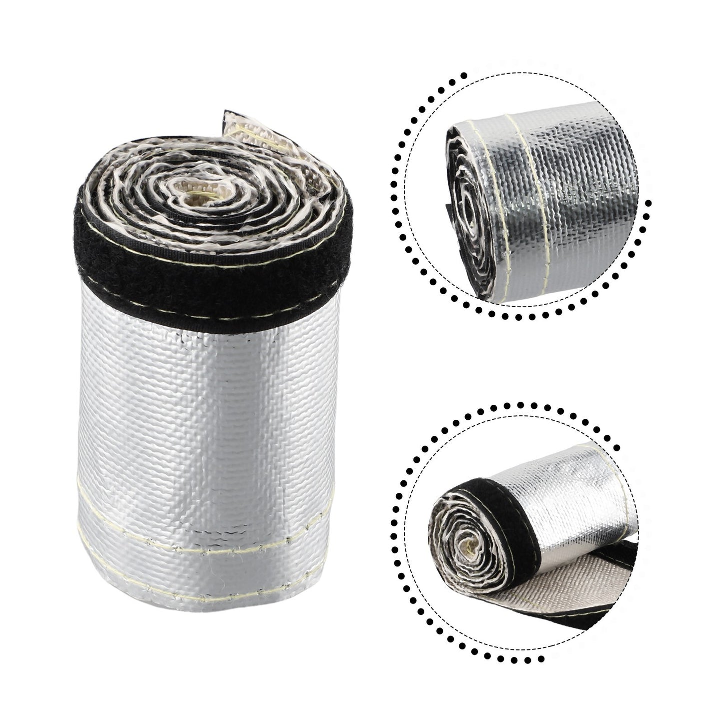 1x Metallic Heat Shield Sleeve Protector Insulated Wire Hose Cover Mat Wrap Tube