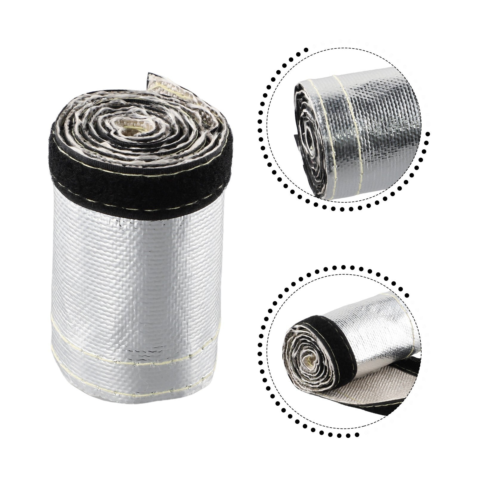 1x Metallic Heat Shield Sleeve Protector Insulated Wire Hose Cover Mat Wrap Tube