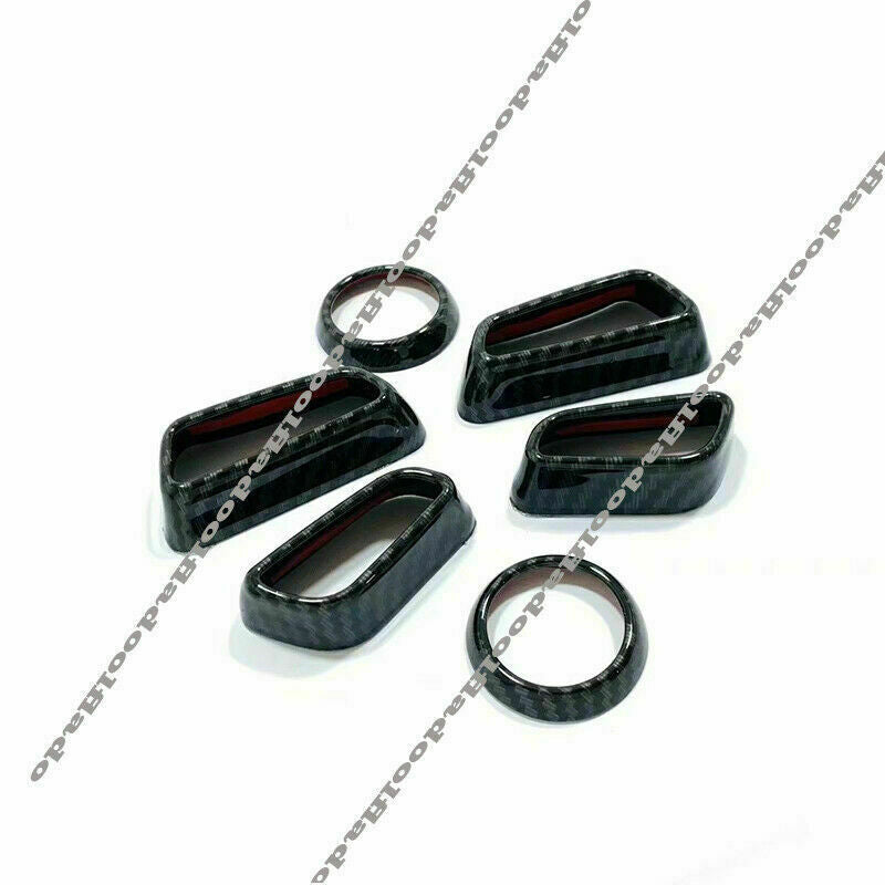 6X Carbon Fiber for Seat Adjustment Button Cover Trim for Toyota Highlander 2020-23