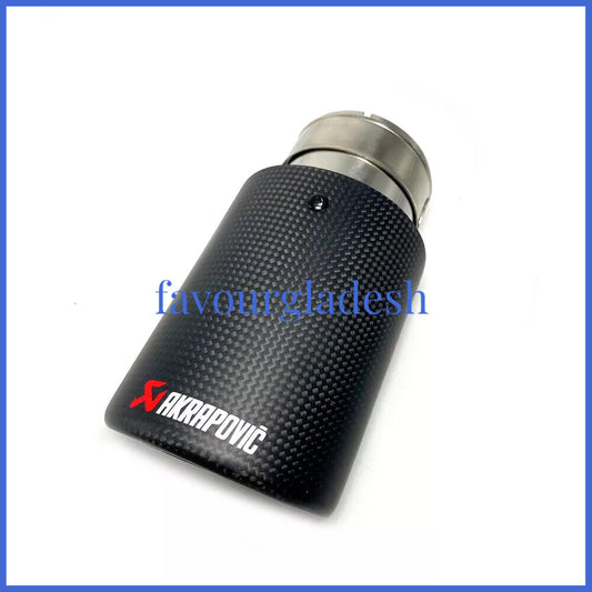 1PCS Akrapovic Glossy Carbon Fiber Exhaust tip 63-114mm Universal End Tail pipe