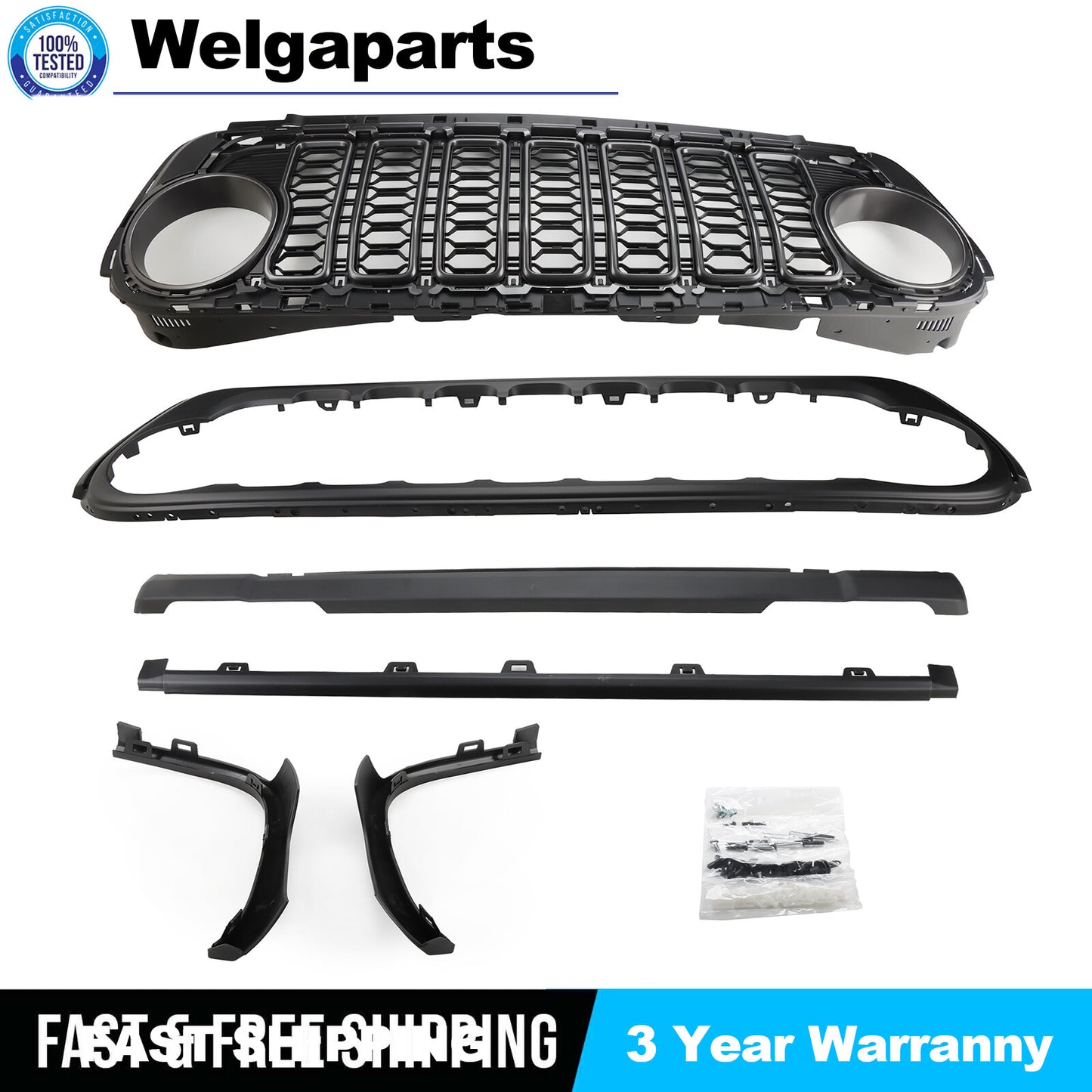 Fit for Jeep for Wrangler JL 2018-2023 upgrade to 2024 JL Front Grill Bumper Grille