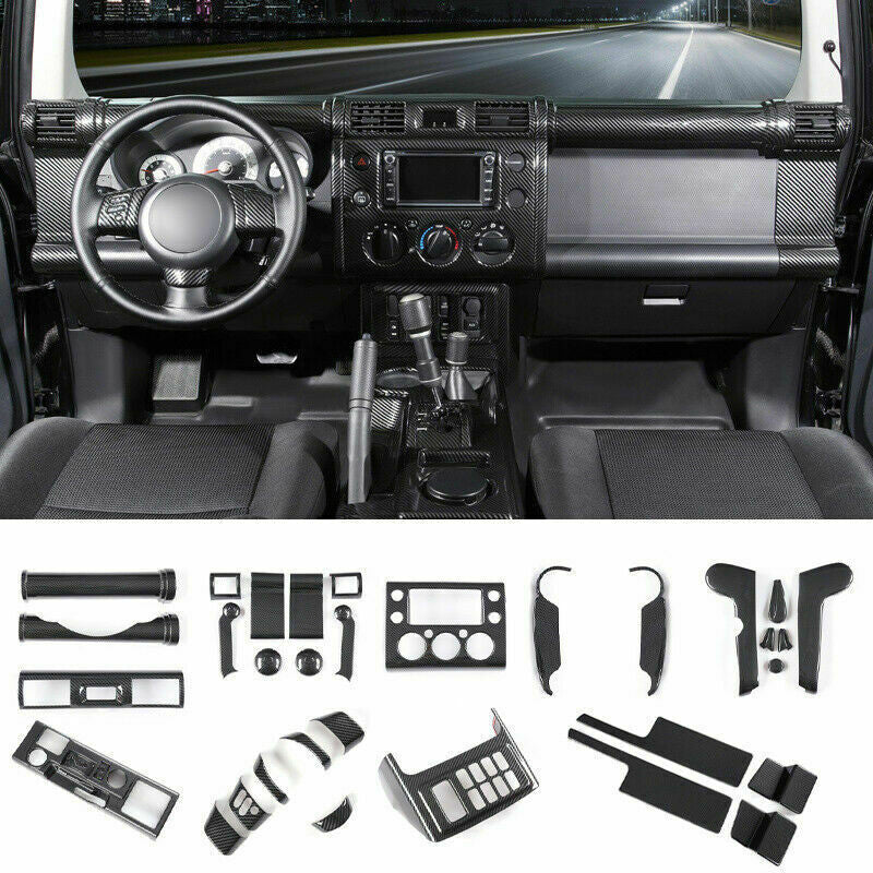 32P for Toyota FJ Cruiser 2007-2017 Carbon Fiber Inner Full Set Decor Cover Trim