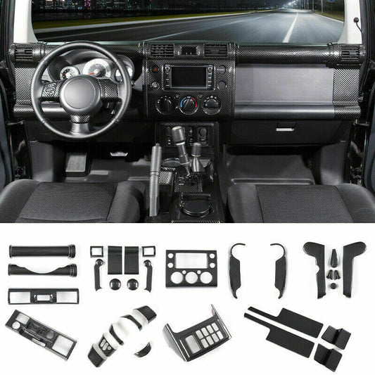 32P for Toyota FJ Cruiser 2007-2017 Carbon Fiber Inner Full Set Decor Cover Trim