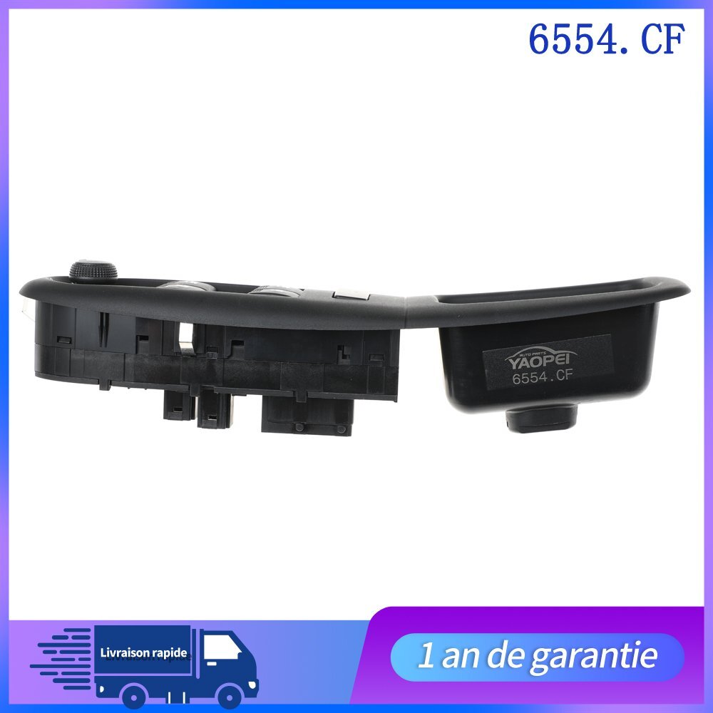 PLATINE COMMANDE BOUTON LEVE VITRE AVANT POUR GAUCHE for PEUGEOT 406 95-04 6554CF