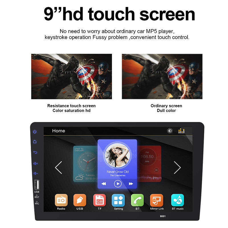 9in Car Stereo Radio GPS Multimedia Player Touch Screen MP5 Hands-free Camera