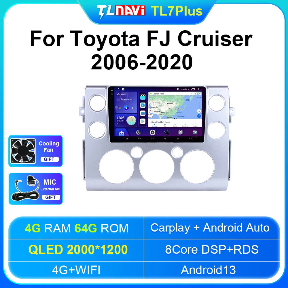 for Toyota FJ Cruiser 2006-2020 Car Radio Carplay GPS Multimedia Player Screen