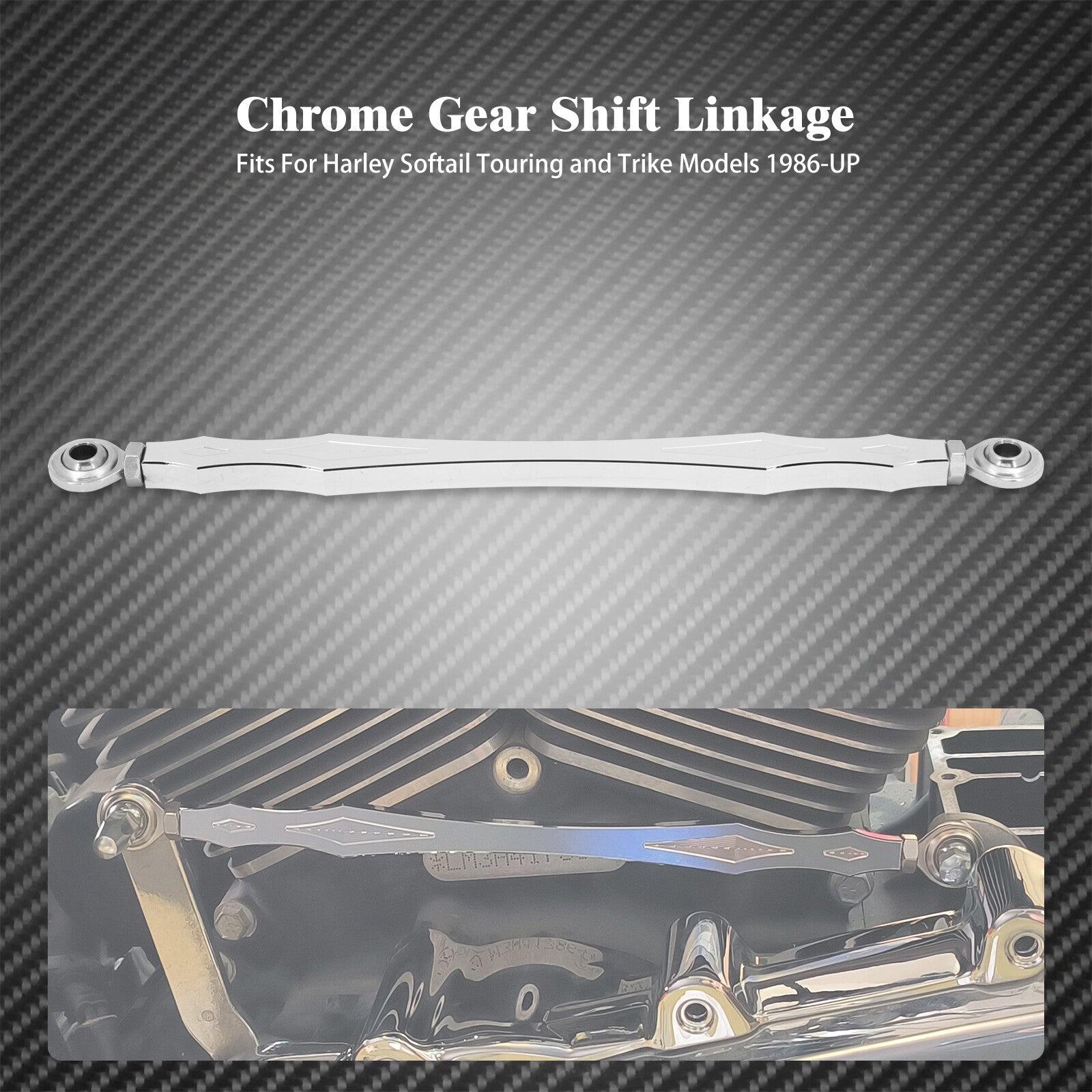 Chrome Gear Aluminum Shift Linkage Lever Fit for Harley Touring Softail Breakout