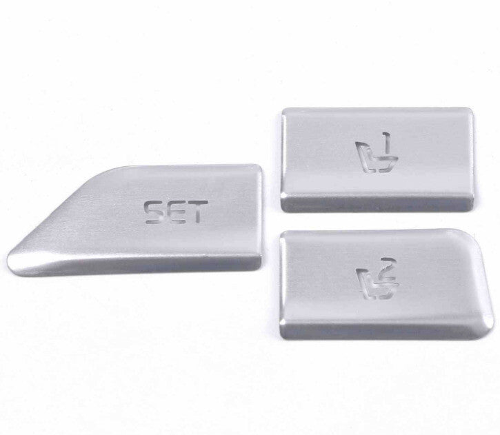 Car for Seat Memory Button Sticker Cover for Kia Carnival 2022-2023 Silver Aluminum