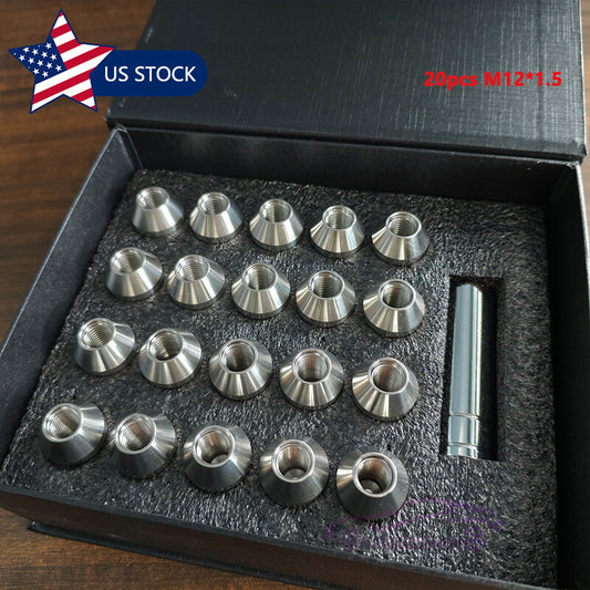 20pcs M121.5 Stainless Steel Wheel Nuts Lug Nuts Universal Hex 19mm Length 35mm
