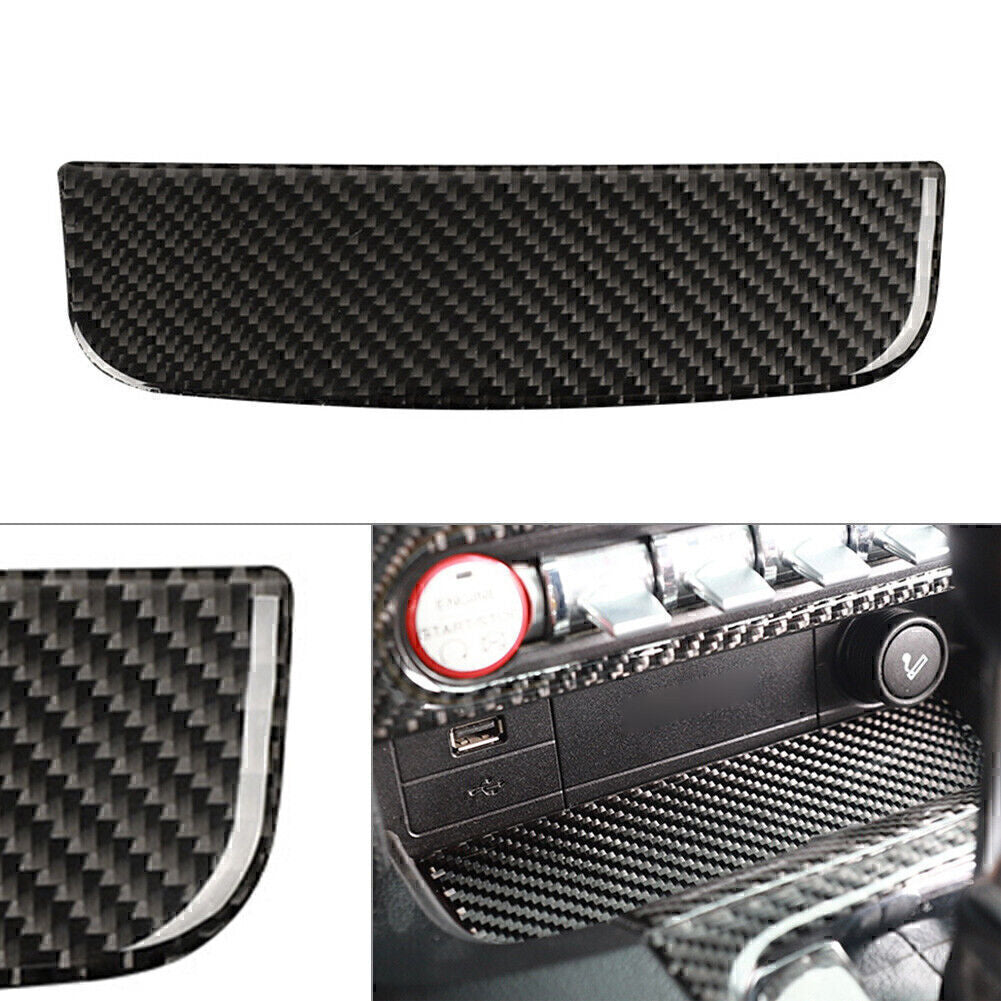 for Ford for Mustang 2015 2016-2019 Carbon Fiber Interior Storage Box Trim Cover