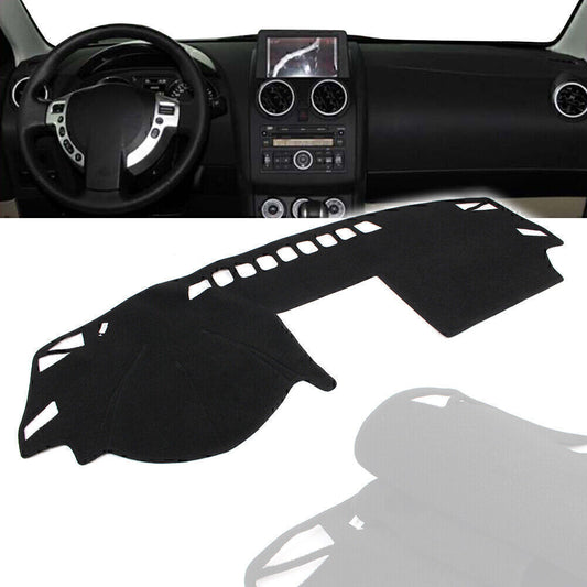 Black Dash Mat Dashboard Cover Dashmat for Nissan Rogue Qashqai 2006-2013 LHD