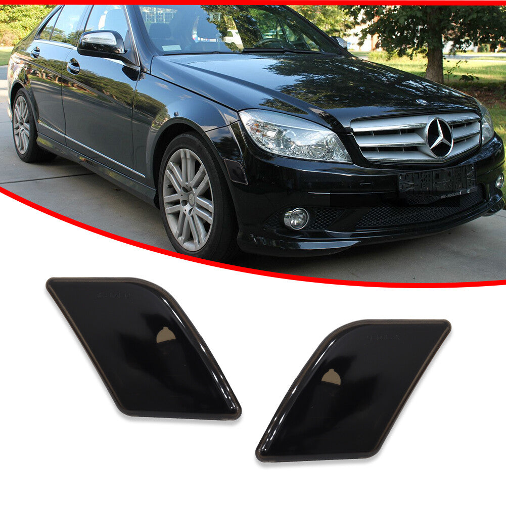 Smoked front marking housing kit for 08-11 for Mercedes W204 C250 C300 C63 AMG