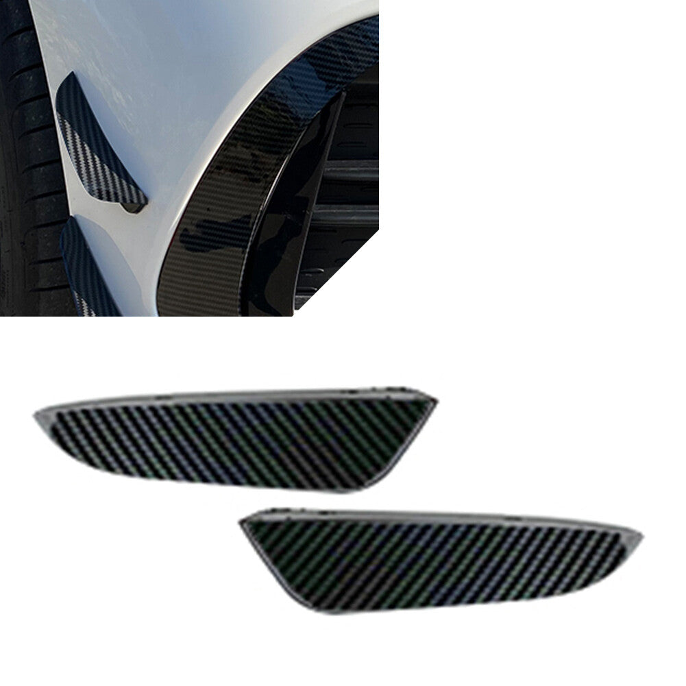 for Benz C-Class W206 Carbon fiber Look Front Bumper Side Lip Splitter Spoiler