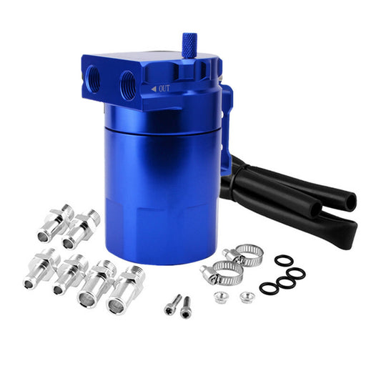 Auto Blue Oil Catch Tank Can Fuel Car Aluminum Reservoir Fittings Oil Dipstick