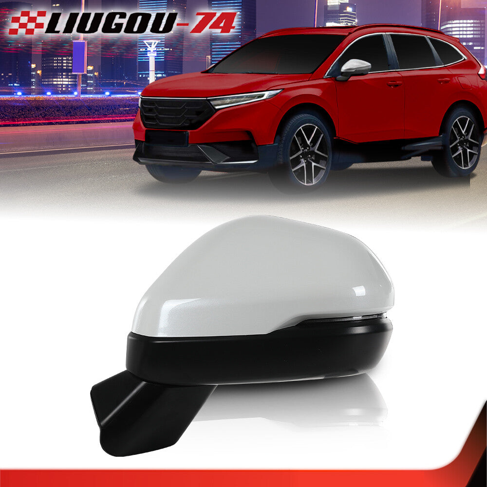 Left driver's white view side mirror with turn signal heating, suitable for Honda CRV 23-24