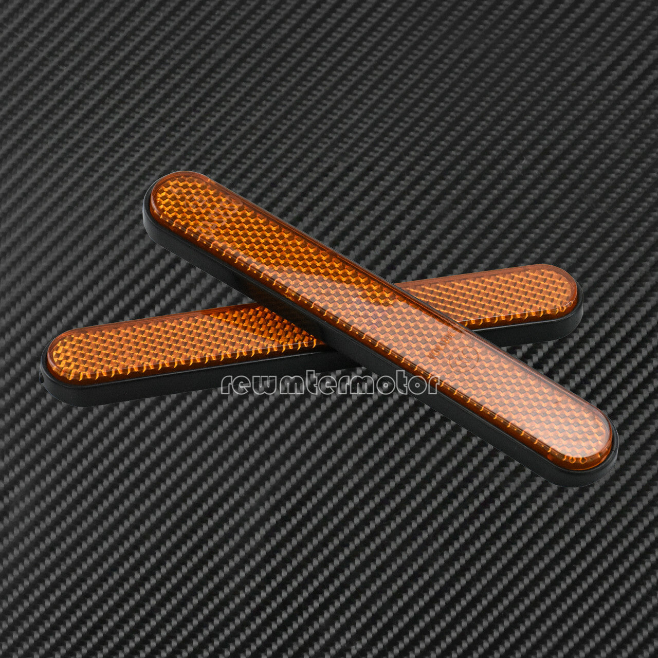 Front Rear Amber Reflector Sticker Saddlebag Latch Fork Fit for Harley Low Riders