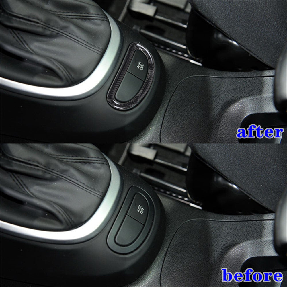 Carbon Fiber Gear Shift Console Button Trim For 2014-2017 for Fiat 500L