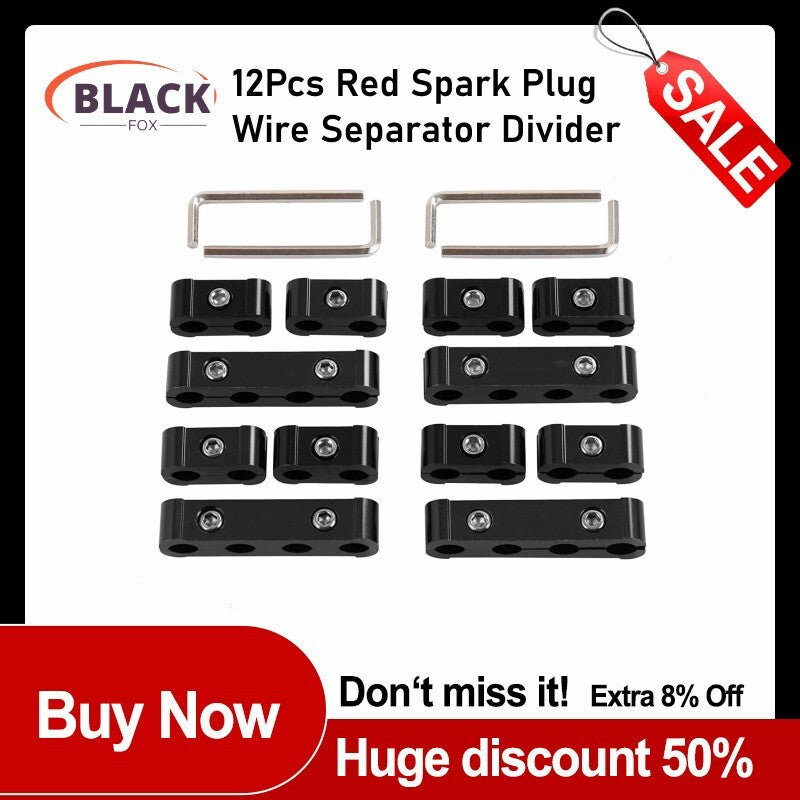 12x Black Spark Plug Wire Separator Divider 8mm 9mm 10mm for Racing Cars
