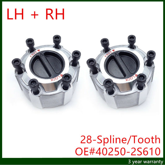 2x 28-Spline/Tooth Manual Locking Hub for NISSAN Pick-up D21,Navara 90-up
