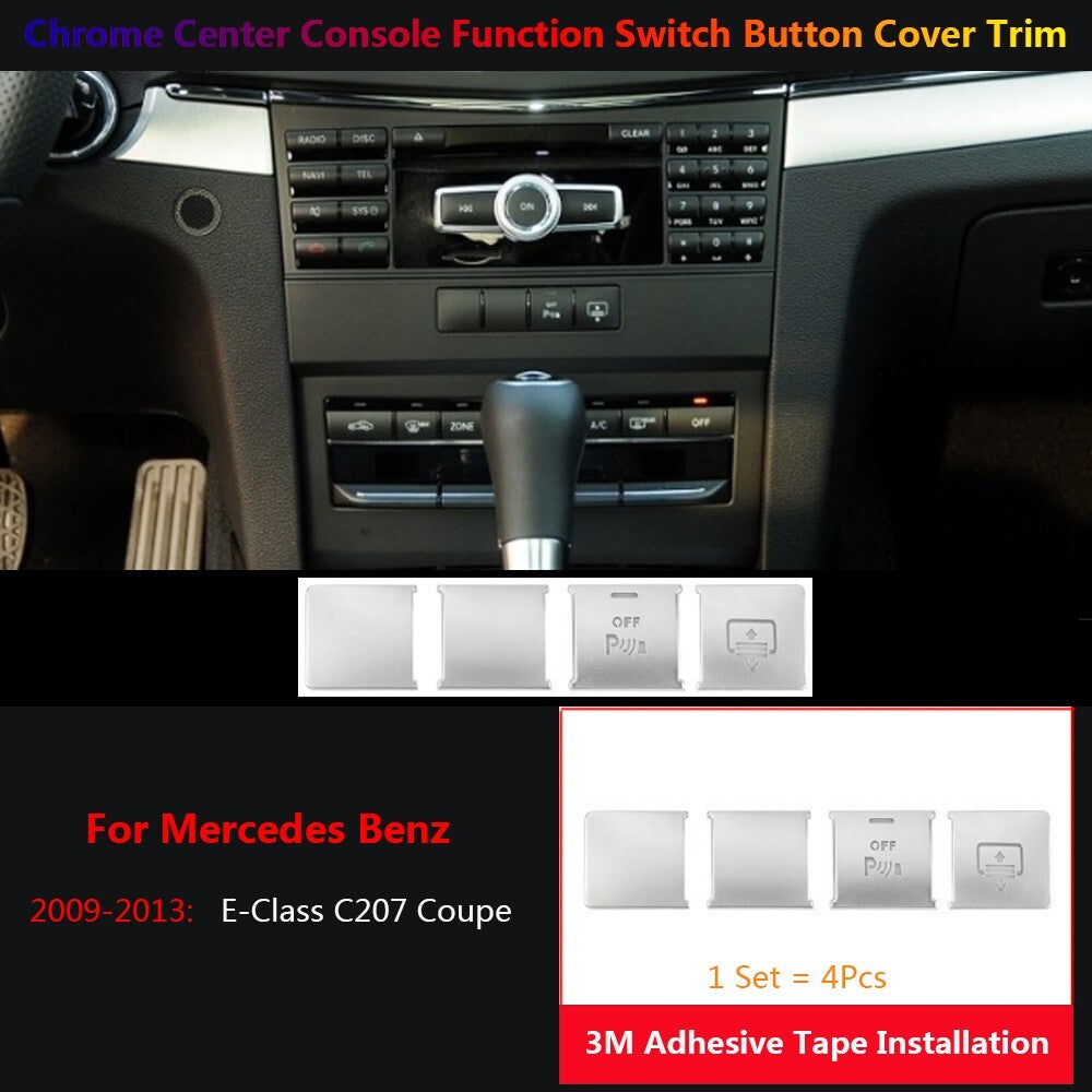 4x for Mercedes-Benz C207 Car Interior Center Console Function Switch Cover Trim