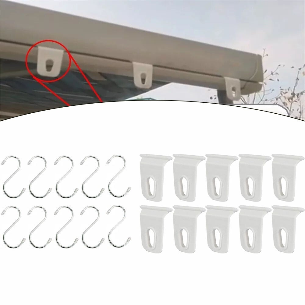 RV caravan awning clothes hook includes 10 hook racks 10 stainless steel hooks