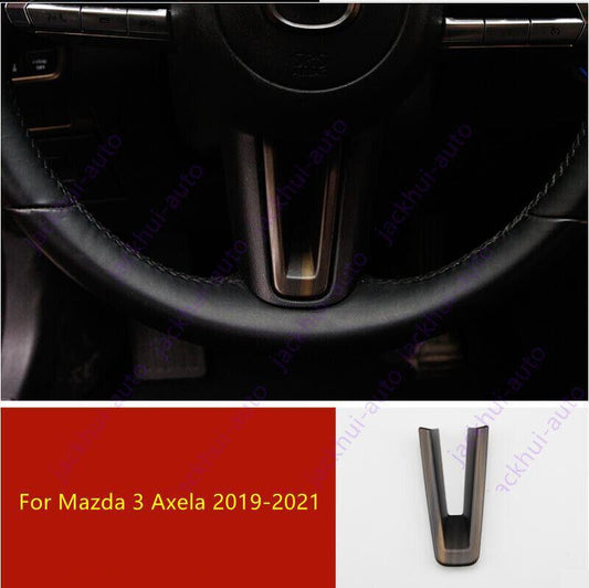Wood grain ABS Steering Wheel Cover Trim 1PC Fit for Mazda 3 Axela 2019-2021