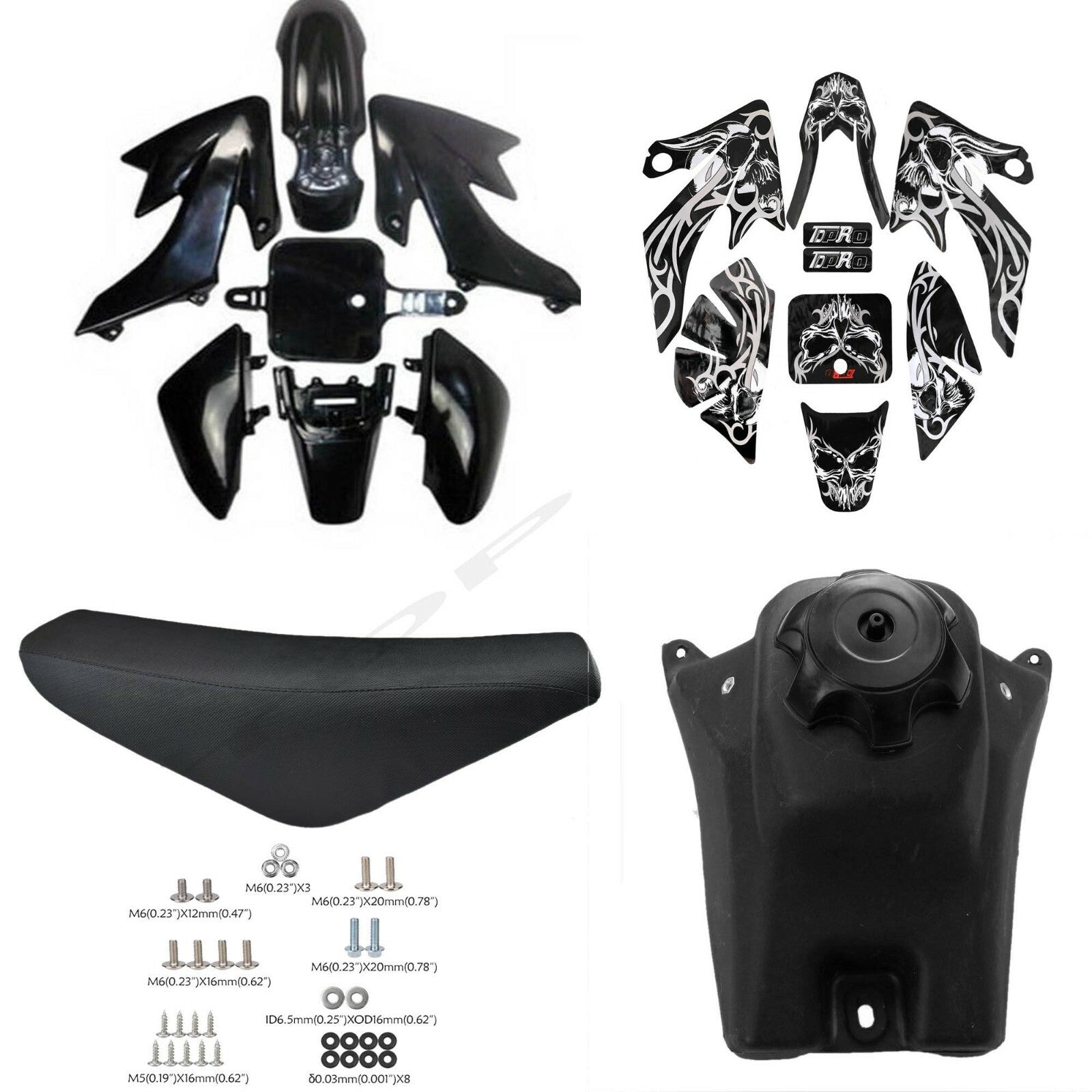 Plastics Sticker Kit for Seat Fuel Tank Screws CRF50 Dirt Pit Bike Atomik 110 125cc
