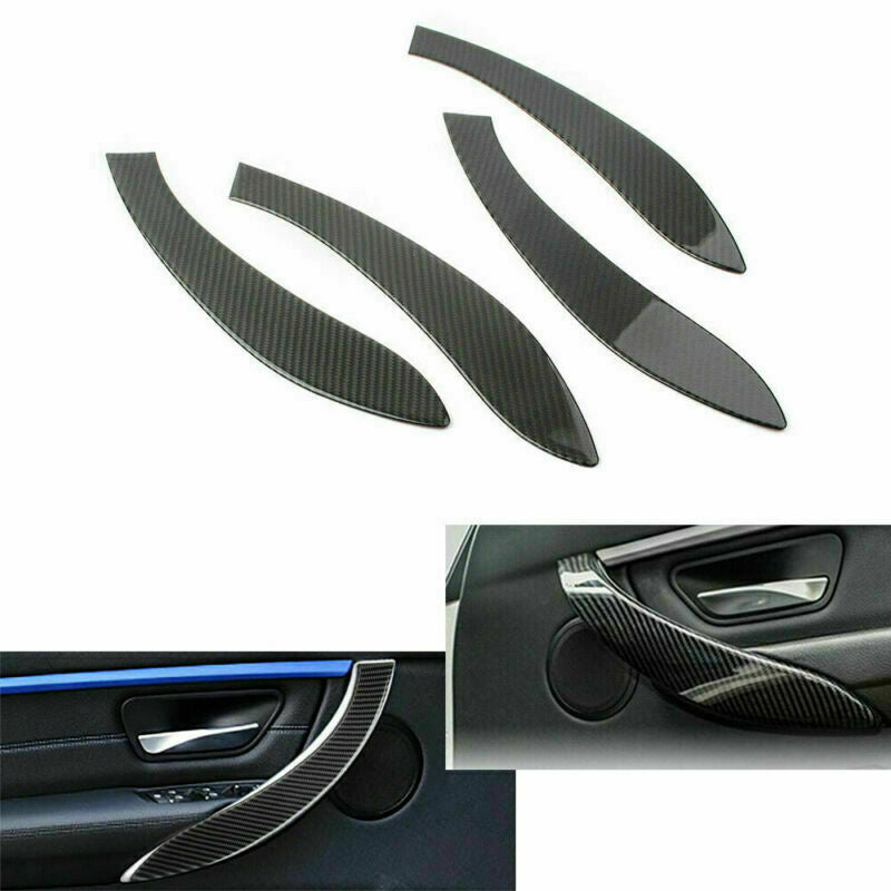 Carbon Fiber Look Interior Door Handle Cover Trim for BMW 3 Series F30 F31