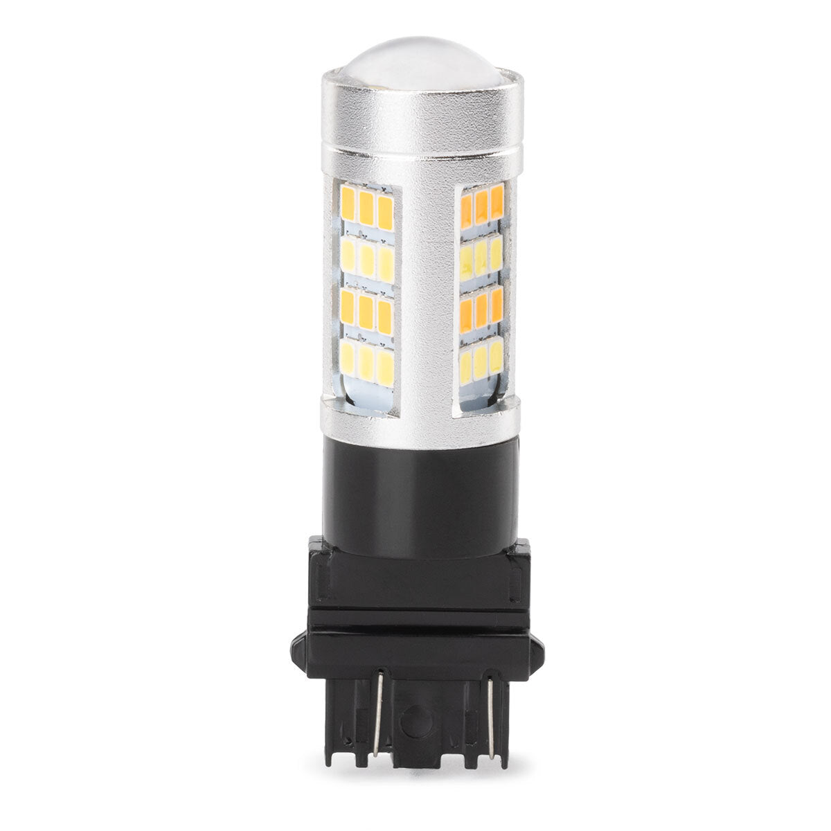 4PCS 3157 White/Amber LED DRL Switchback Turn Signal Parking Light Bulb New US