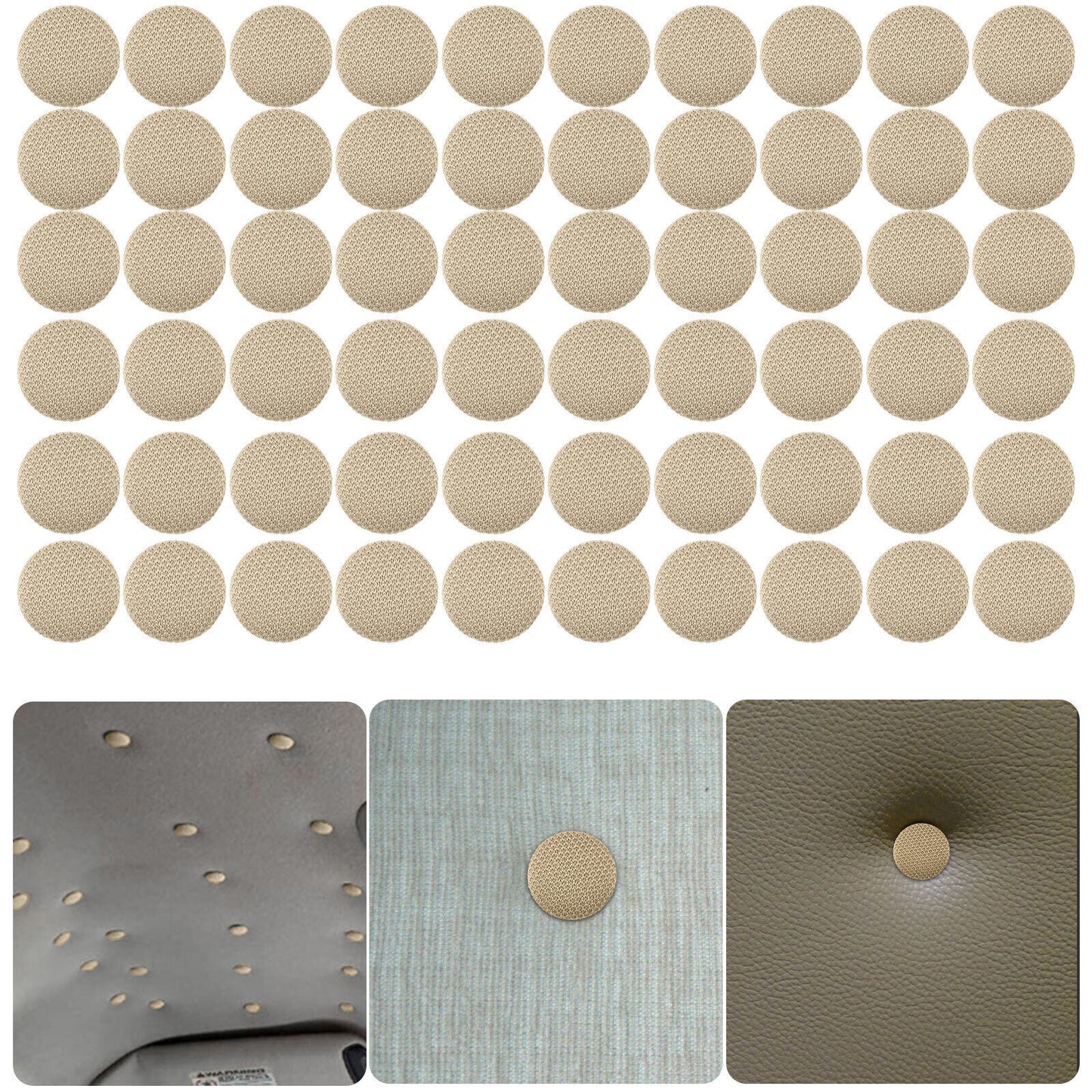 60Pcs Car Roof Liner Ceiling Repair Buckle Sagging Headliner Pins Rivet Snaps C