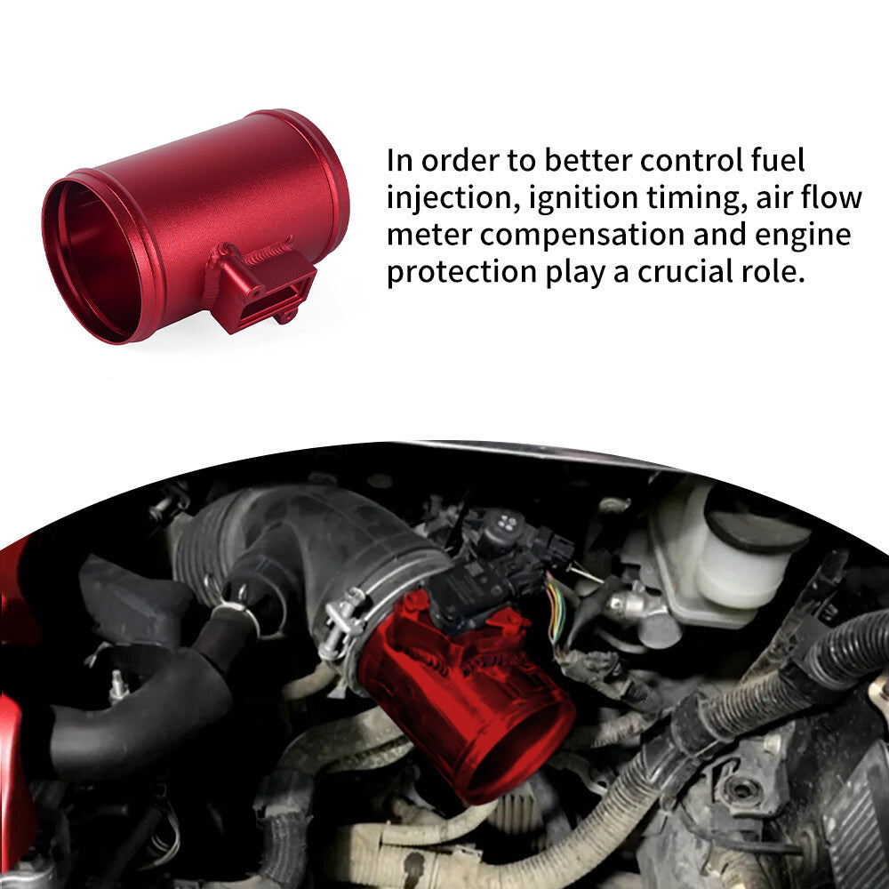 for Ford for Nissan MAF Mass Air Flow Sensor Mount Adapter Red 3 76mm