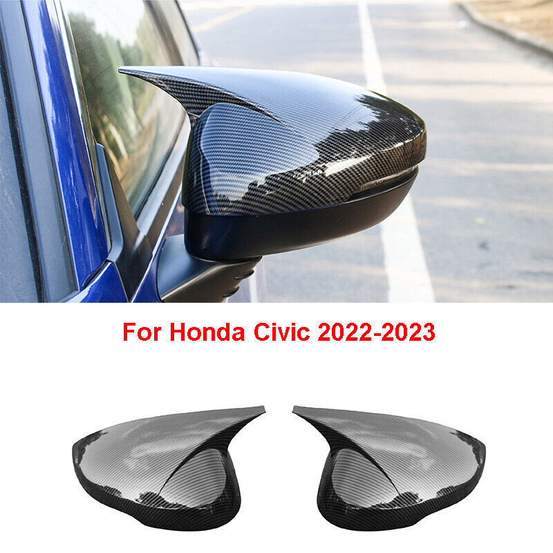 Carbon Fiber Style ABS Rearview Door Mirror Cover Fit for Honda for Civic 2022-2023