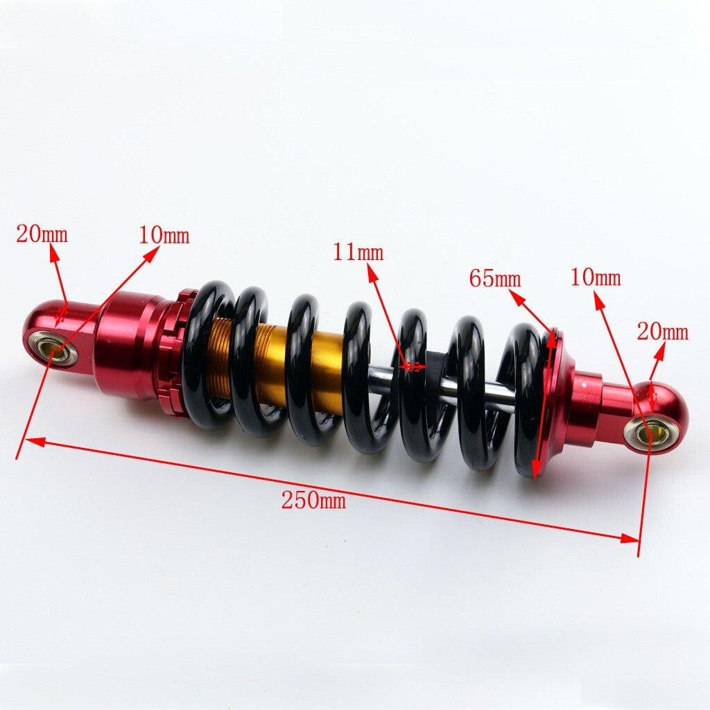 980 lbs, 250 mm, 9.8-inch rear shock suspension suitable for TTR110, PW80, XR70, Polaris50