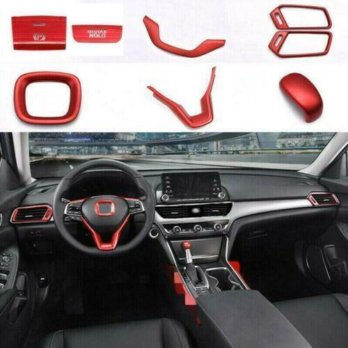 8P for Honda Accord 2018-2022 ABS RED Interior Accessories Decor Kit Cover Trims