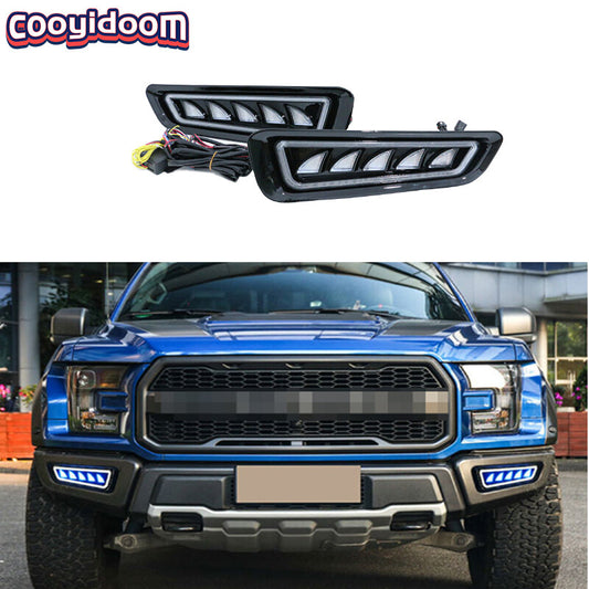 Suitable for 2017-2020 for Ford SVT F150 LED daytime running lights and turn signals.