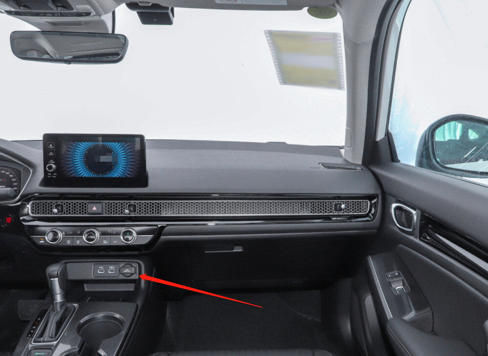 Console Cigarette Lighter Storage Box Trim for Honda for Civic 22-23 Black Titanium