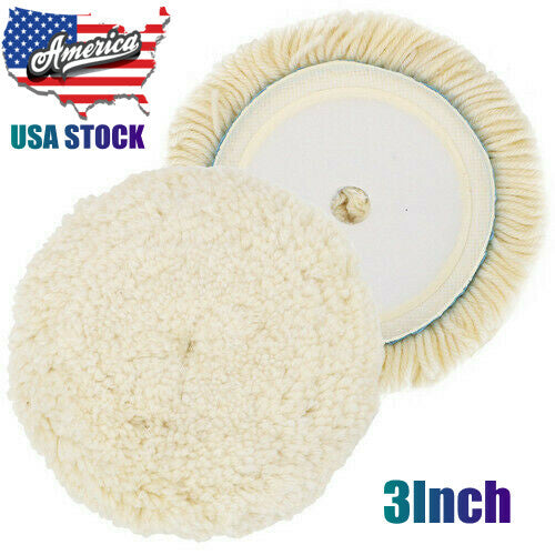 3-inch Polishing Pad Cushion Kit 100% Natural Wool Hook and Loop Handle for Drilling