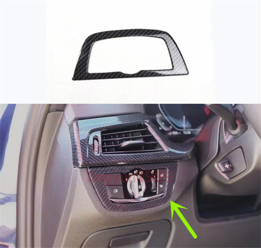For 2018-23 for BMW 5 Series G30 ABS Carbon Fiber Headlight Switch Button Cover Trim