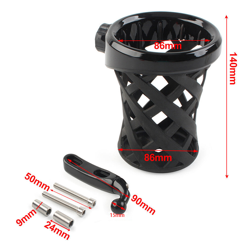 Handlebar Cup Holder Drink W/Mesh Basket Mount Fit Goldwing GL1800 01-21 Chrome