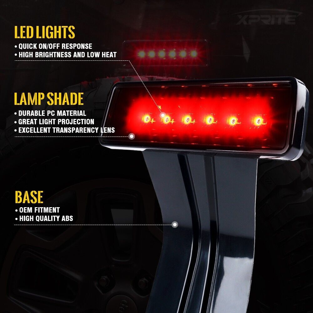 The third spare tire LED brake light, high-mounted stop light, is suitable for Jeep for Wrangler JK 07-18