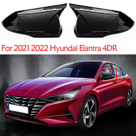for Hyundai for Elantra 4DR 2021 2022 Gloss Black Car Side Rearview Mirror Cover Cap