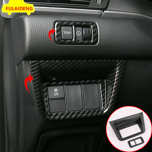 for Honda Accord 2018-2021 Carbon fiber ABS Inner Headlight Adjustment Knob Trim